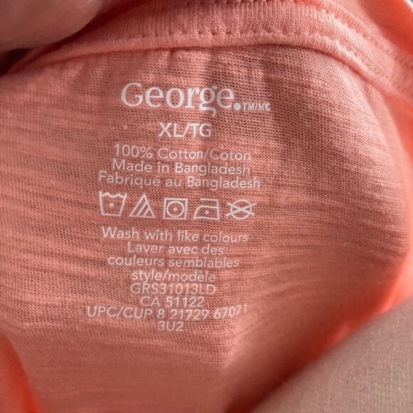 Women's George Peach V-Neck T-Shirt Size XL - Picture 4 of 4